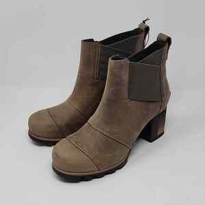 Sorel Addington Waterproof Leather Chelsea Heel Boots 9.5